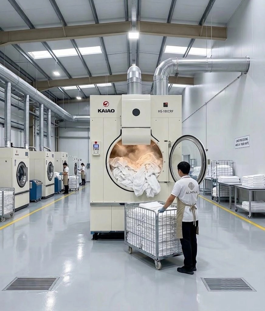 Laundry Cost Saving Focus: Dryer Energy Comparison, Slash Annual Power Costs by Over 50% HG-100CRF enclosed forward-tilting gas industrial dryer by Shanghai Kaiao