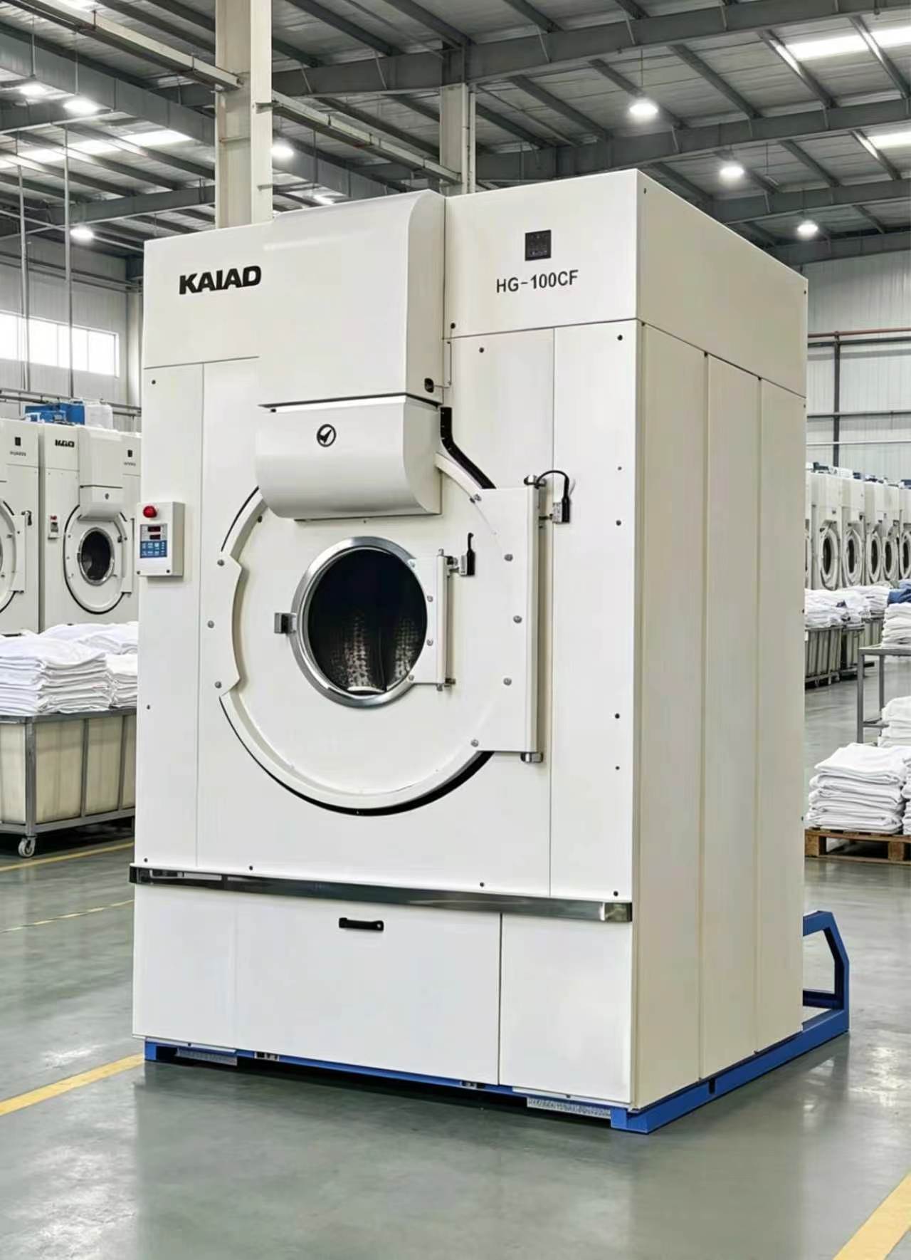 Commercial Laundry Dryer Retrofit: Cut Energy by 70% and Pay for the Machine in Just One Year! HG-100CF front air intake steam industrial tumble dryer by Shanghai Kaiao