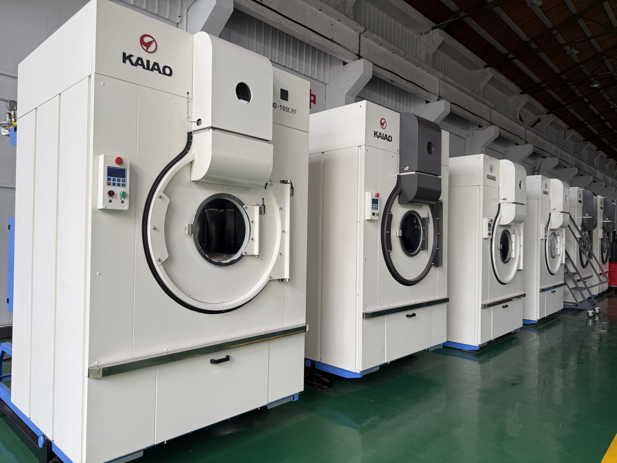 Shanghai Kaiao industrial laundry dryers line in factory